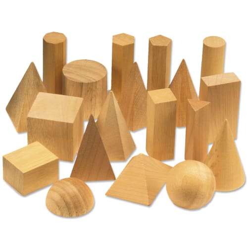 Wooden Geometric Solids 19 pc. Set
