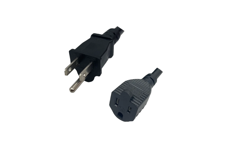 NEMA 5-15P to NEMA 5-15R, 14 AWG, Black 25 ft