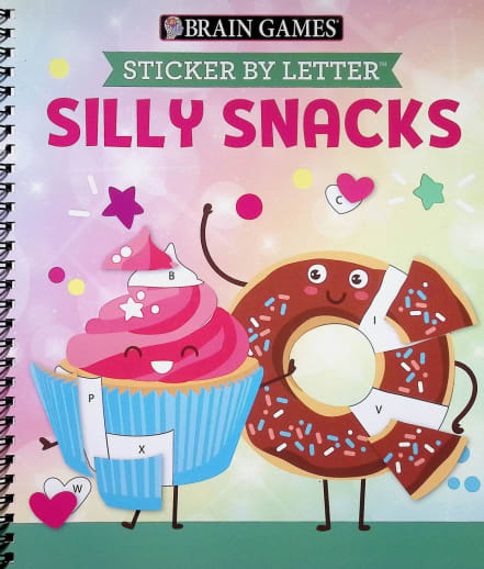 Sticker by Letter - Silly Snacks (Brain Games) 52 pages