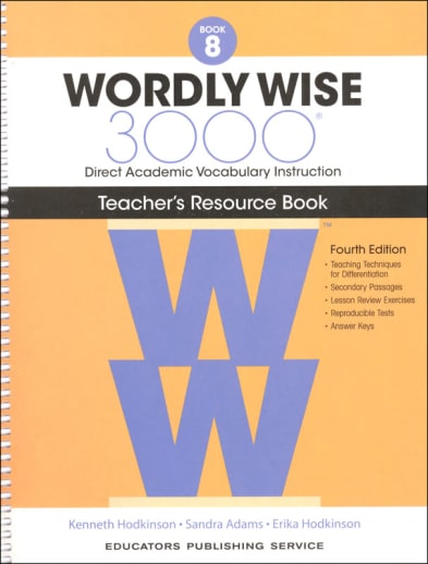 Wordly Wise 3000 Book 8 Teacher Resource Book, 4th Edition