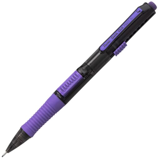 Quick Click Pop Mechanical Pencil, 0.7mm-Black Barrel with Violet Trim