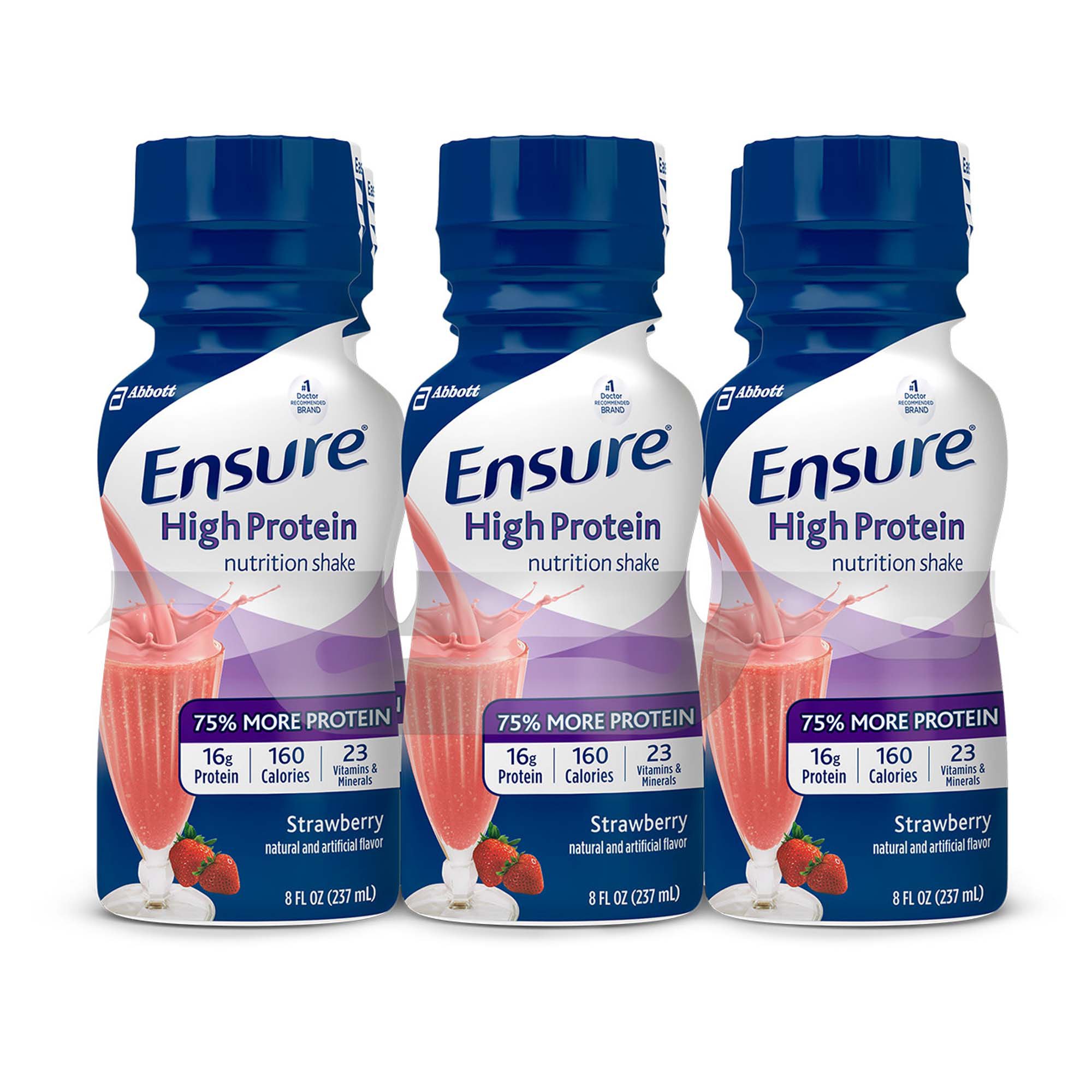 Ensure Strawberry High Protein Nutrition Shake, 8-ounce bottle MK 1099235