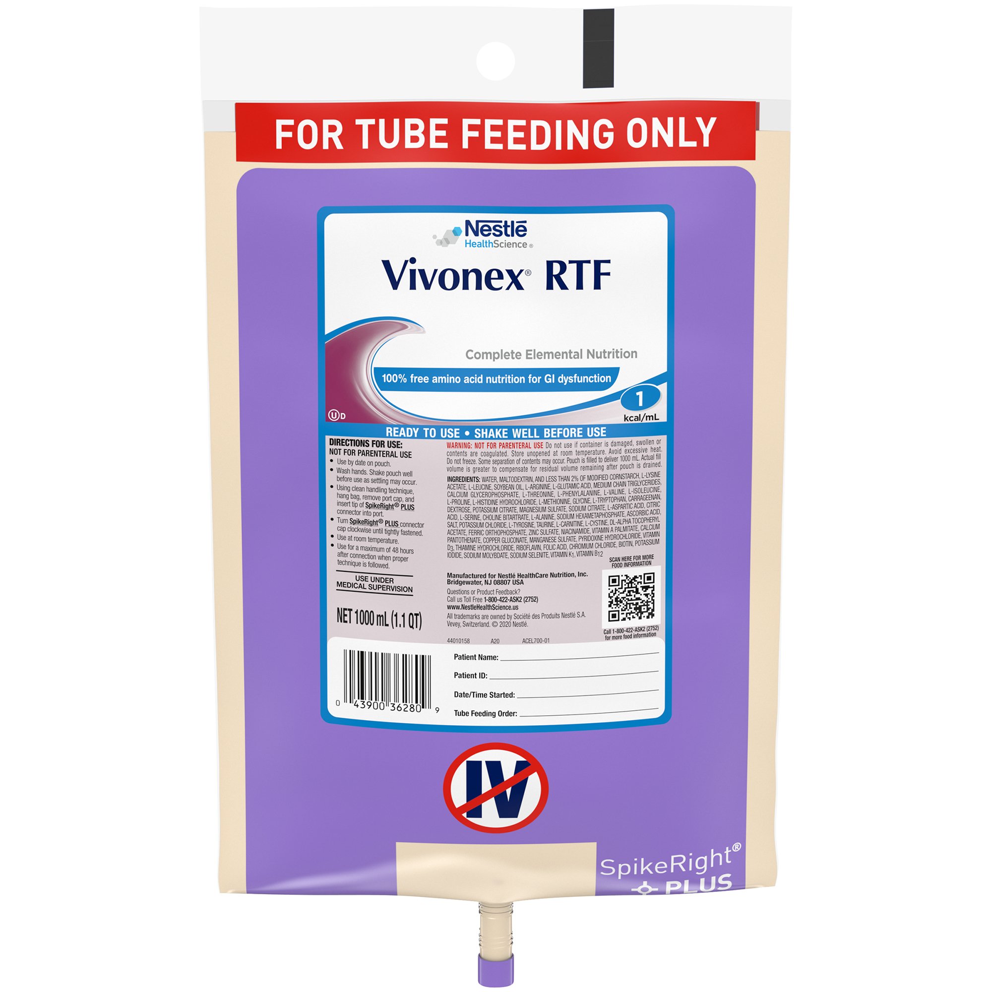 Vivonex RTF Tube Feeding Formula, 33.8 oz. Bag MK 693724