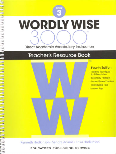 Wordly Wise 3000 Book 3 Teacher Resource Book, 4th Edition