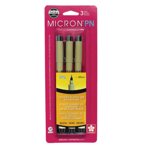 Pigma Micron Plastic Nib - Black (3 piece set)