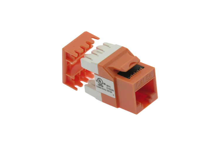 Cat5E RJ45 110 Type 180° Keystone Jack Orange