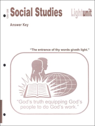 Christian Light Social Studies 1205-1206 LightUnit Answer Key