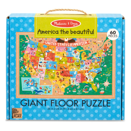 Melissa & Doug America the Beautiful Giant Floor Puzzle - 60 piece (Natural Play)
