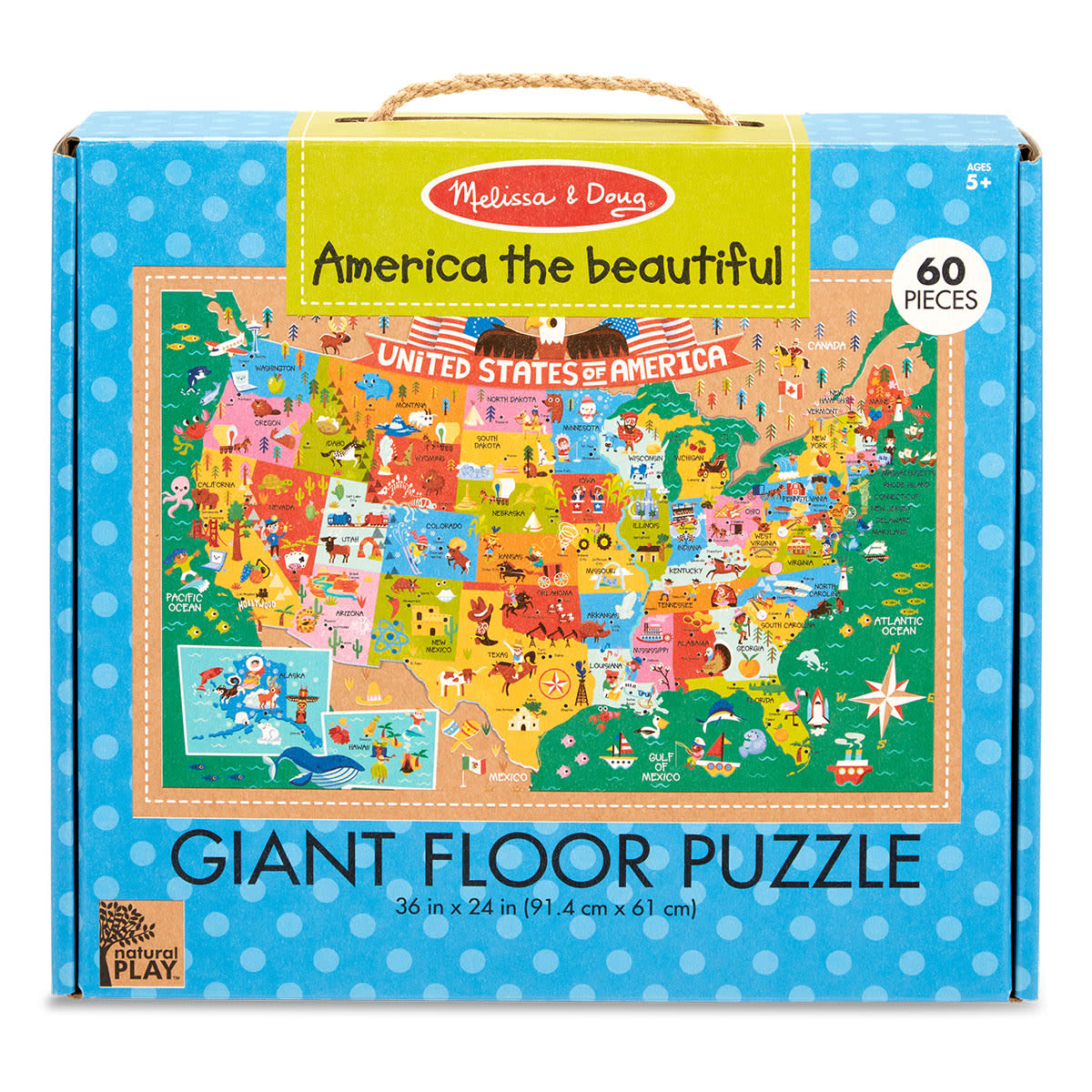 Melissa & Doug America the Beautiful Giant Floor Puzzle - 60 piece