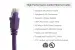 CAT6A Ethernet Patch Cable, Half-moon Boot, UTP, 20ft, Purple
