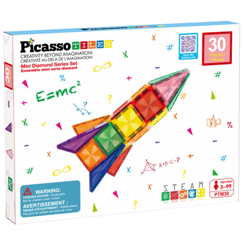 PicassoTiles Mini Diamond Series Rocket Set (30 piece)