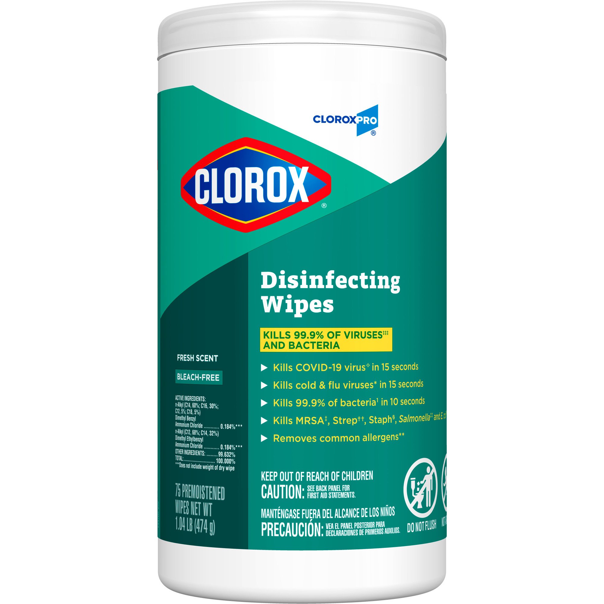 Clorox Pro Clorox Disinfecting Wipes, Fresh Scent, 75 ct. MK 908190