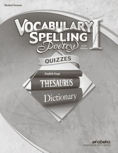 Abeka Vocabulary, Spelling, Poetry I Quiz Book