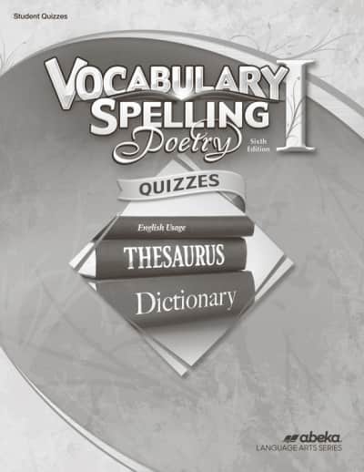 Abeka Vocabulary, Spelling, Poetry I Quiz Book