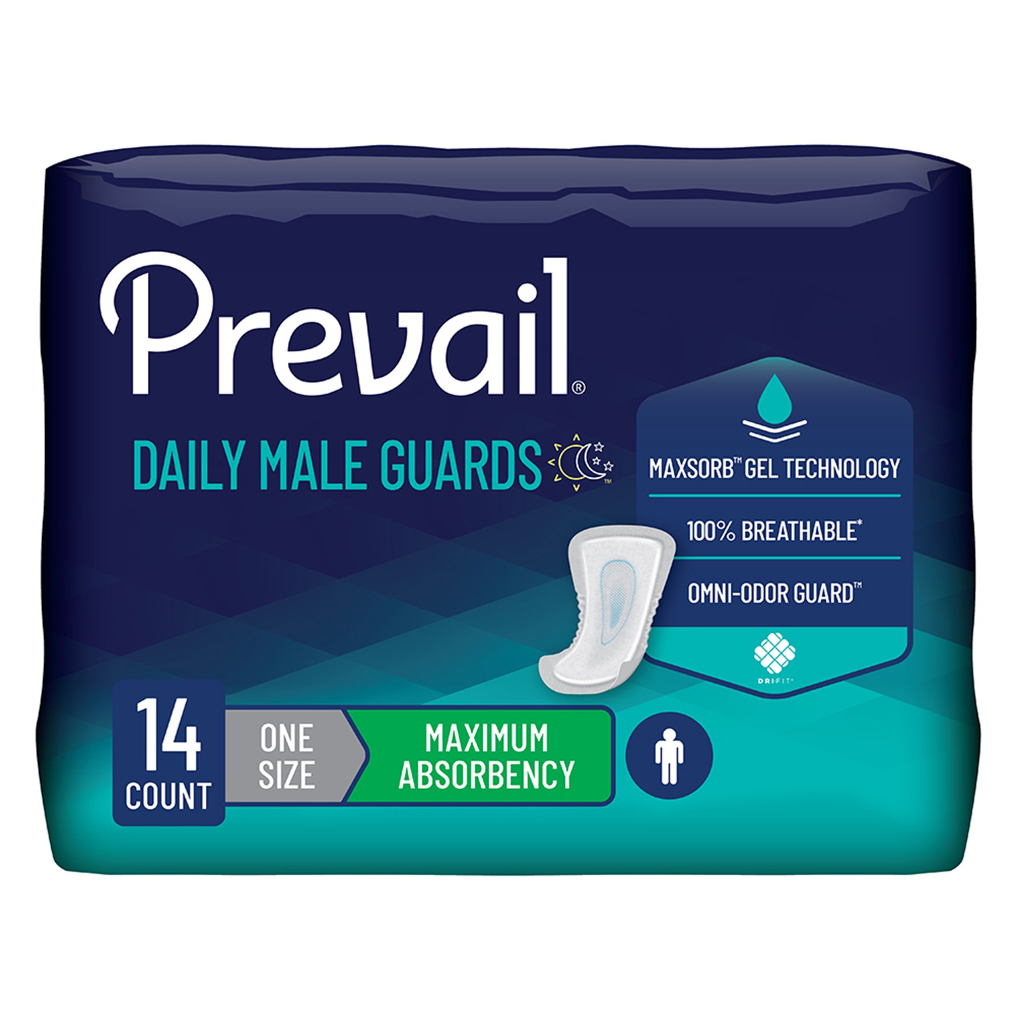 Prevail Daily Male Guards Maximum Bladder Control Pad, 12.5-Inch Length MK 537655