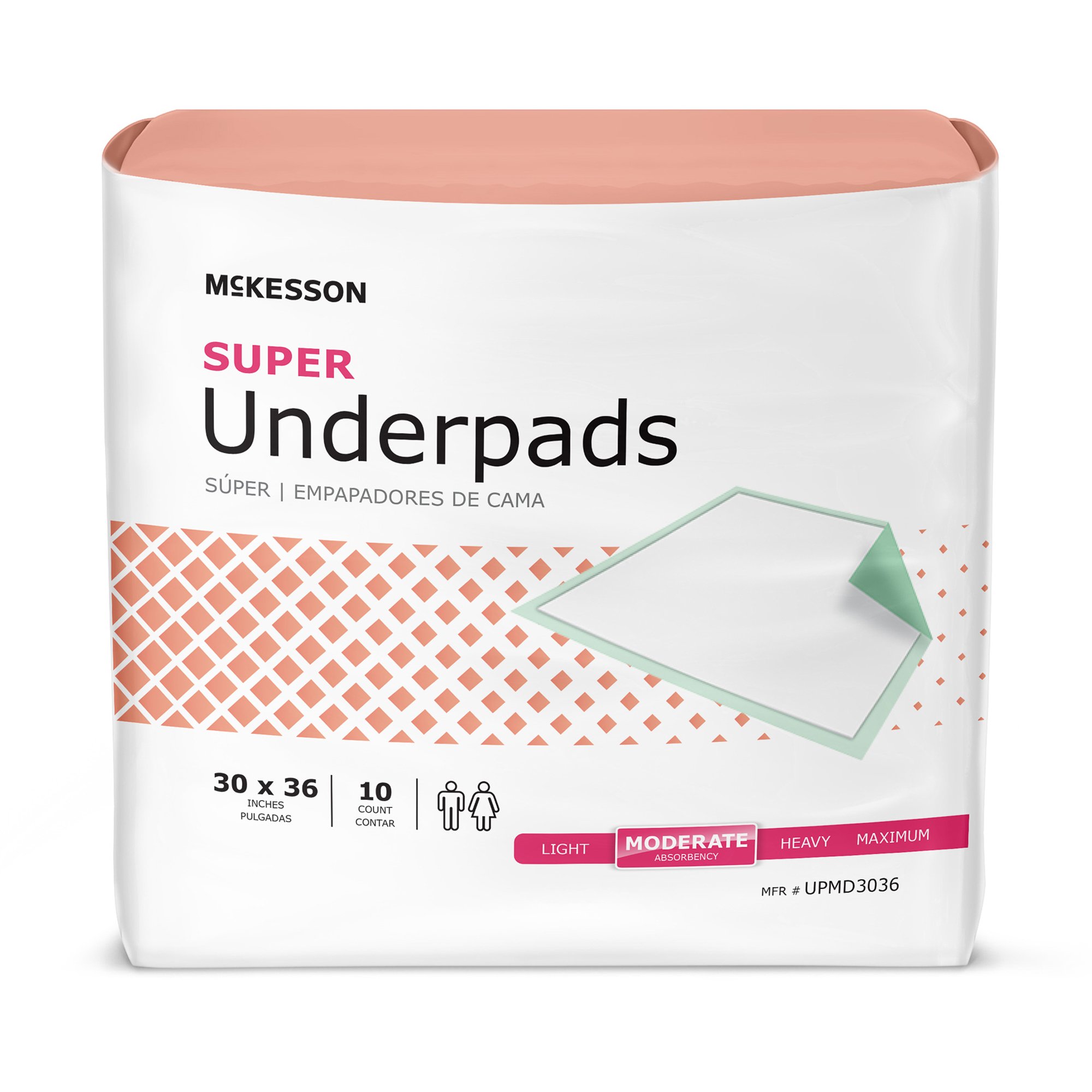 McKesson Super Moderate Absorbency Underpad, 30 x 36 Inch - 60 ct. MK 724050