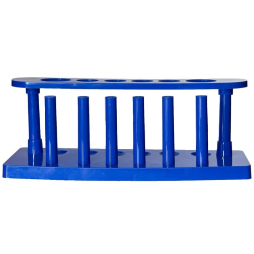 Test Tube Rack with Drying Pins 6 Hole/6 Pin (Blue)