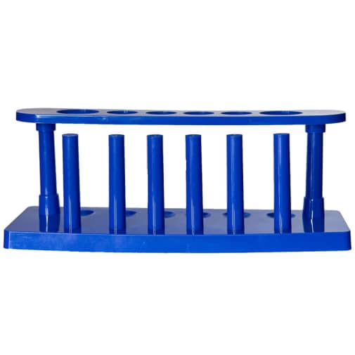 Test Tube Rack with Drying Pins 6 Hole/6 Pin (Blue)
