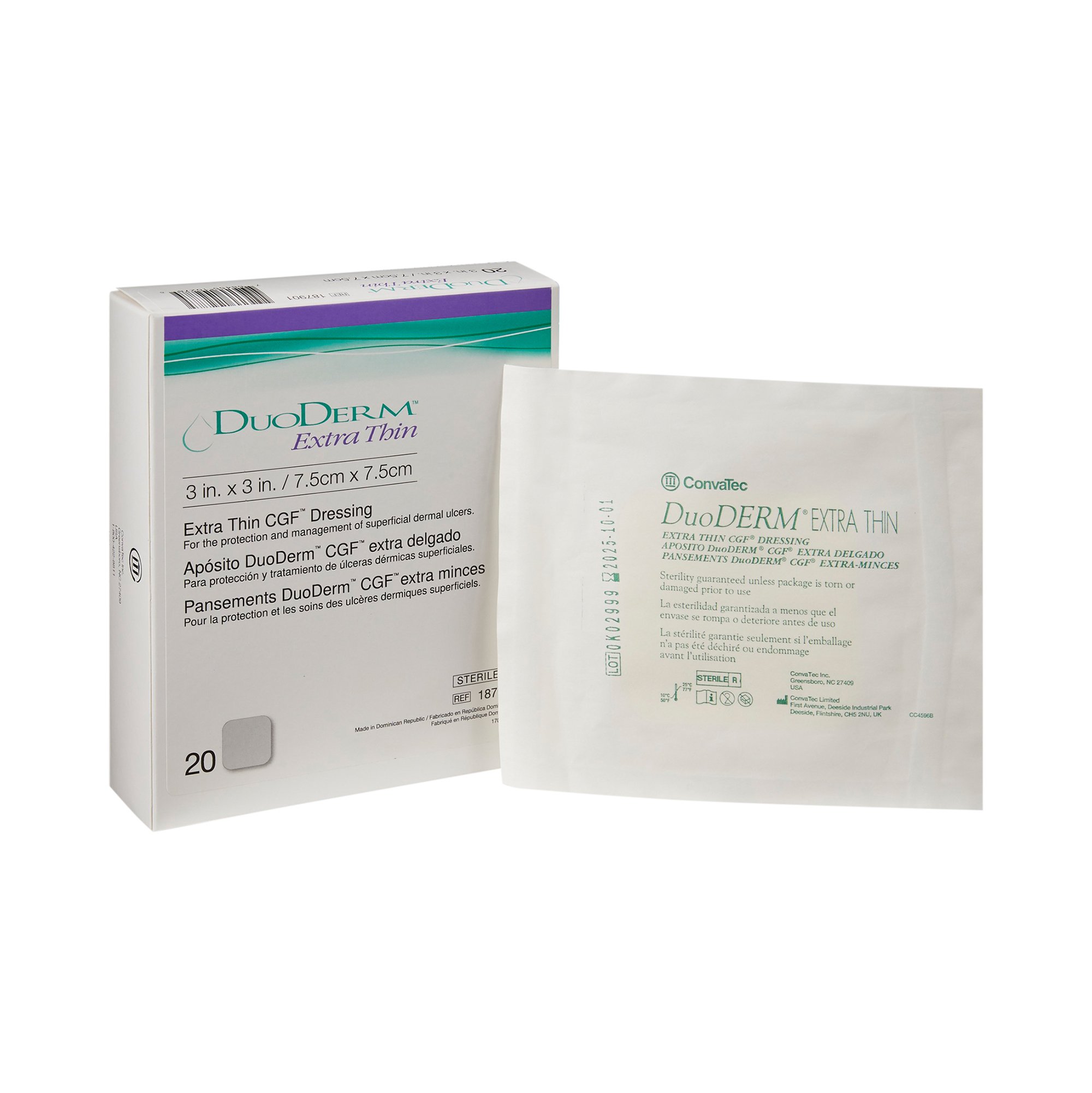 DuoDerm Extra Thin Hydrocolloid Dressing, 3 x 3 Inch MK 205195