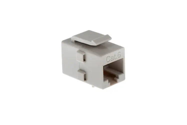 Cat6 RJ45 Inline Coupler Type Keystone Jack, Gray