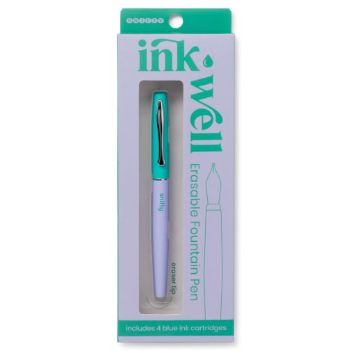 Ink Well Erasable Fountain Pen - Periwinkle/Kelly Green