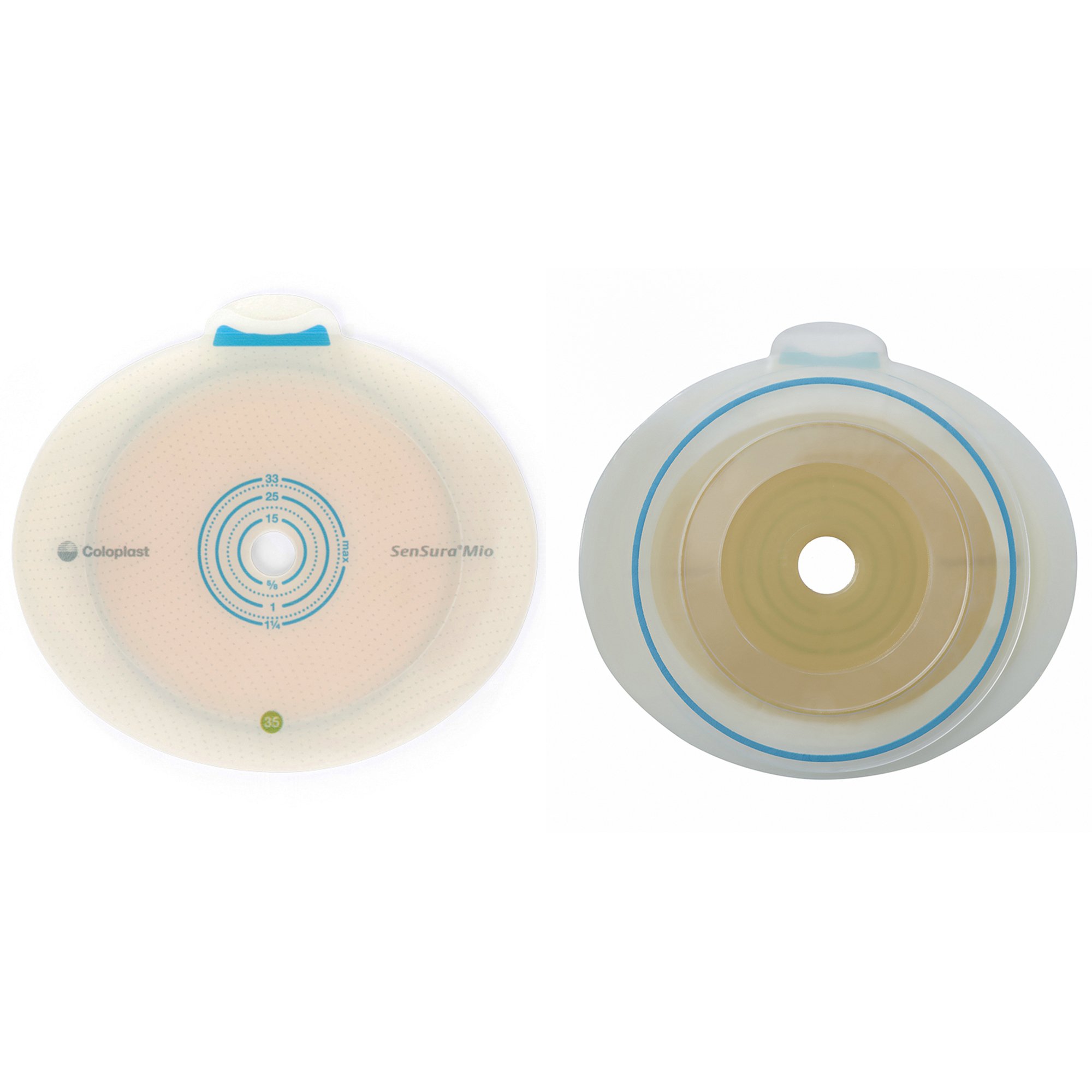 SenSura Mio Flex Flat Ostomy Barrier, Trim to Fit 10  33 mm, Green Match MK 883912