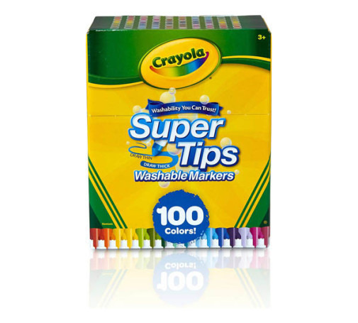 I recently bought the 100 pack of Crayola's Super Tip markers