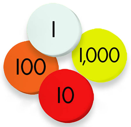 Place Value Demonstration Discs - 80 Jumbo Magnetic  (Sensational Math)