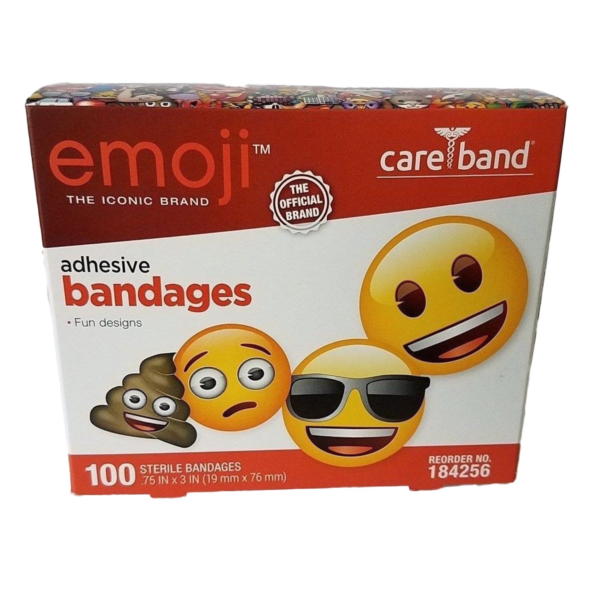 Care Brand Emoji Adhesive Strip Bandages,  x 3 Inch MK 1055780
