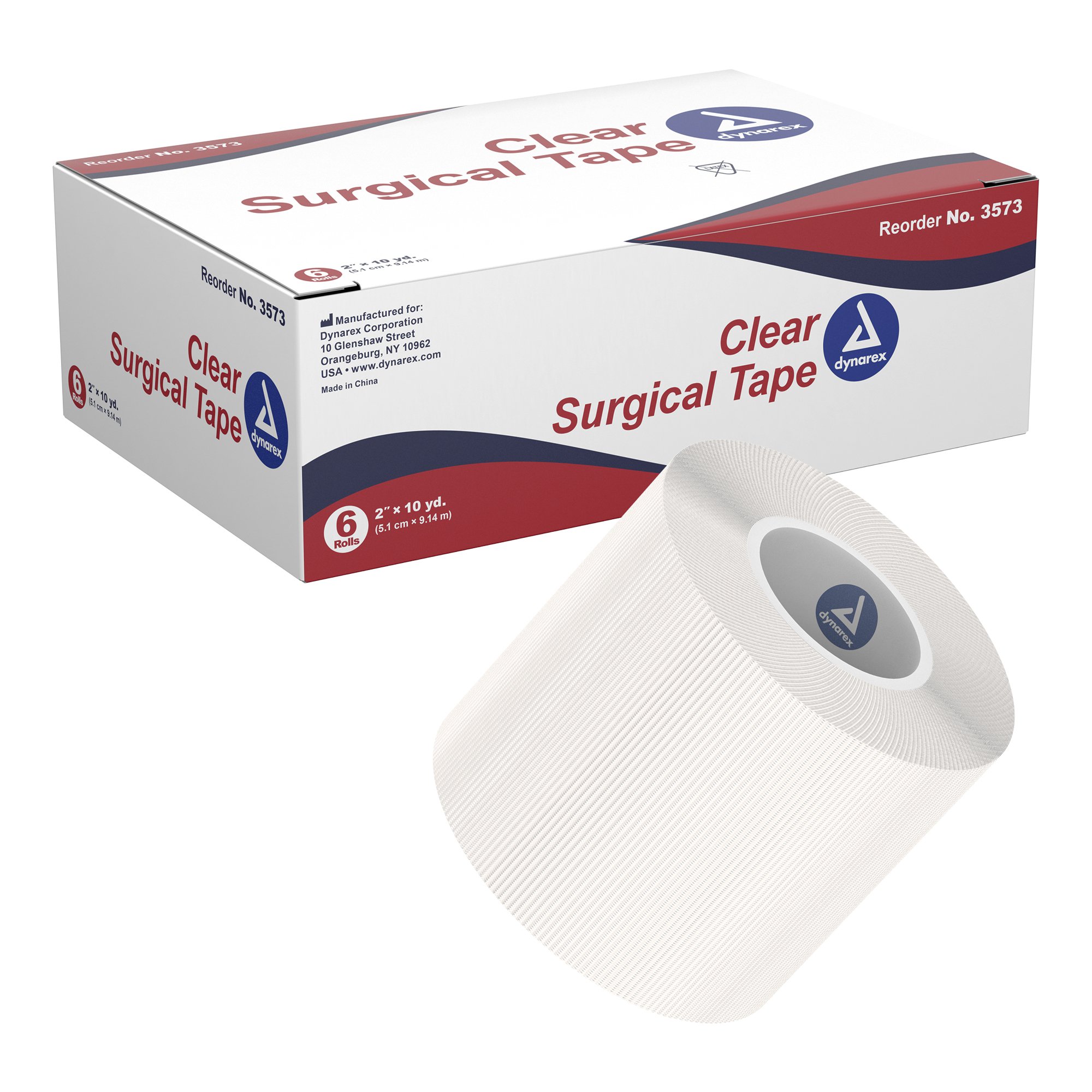 dynarex Adhesive Medical Tape, 2 Inch x 10 Yard, Transparent MK 720401