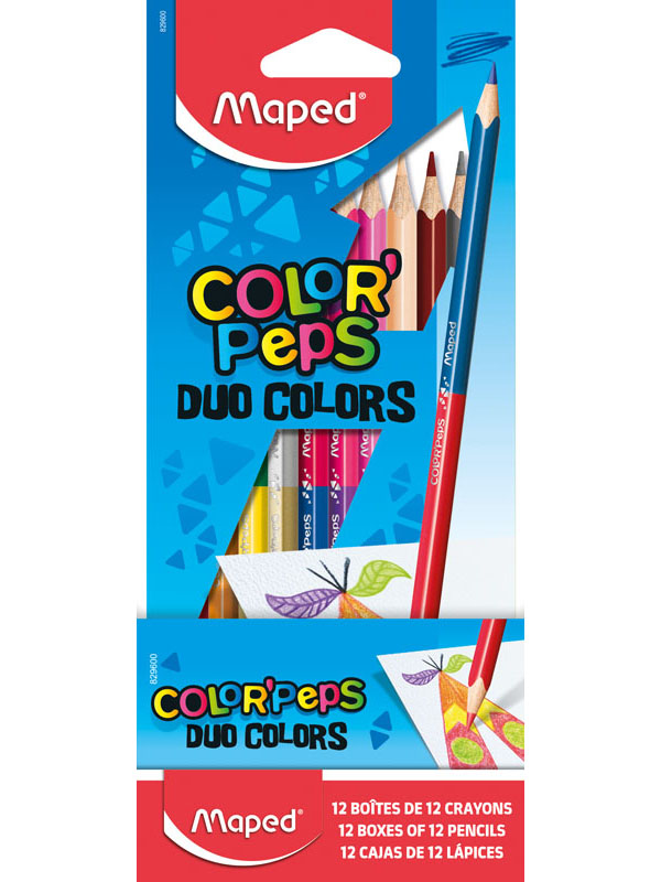 Maped - Color'Peps DUO Color Triangular Colored Pencils - Set of 12