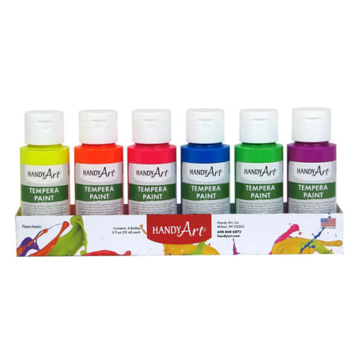 Tempera Paint Fluorescent Set - 2 oz (6  Colors)