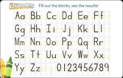 Visual Alphabet/Cursive Card