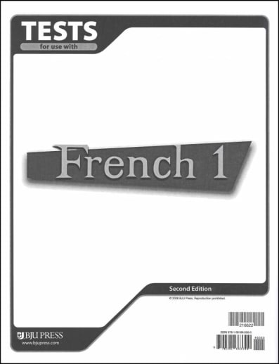 BJU Press French 1 Tests 2nd Edition