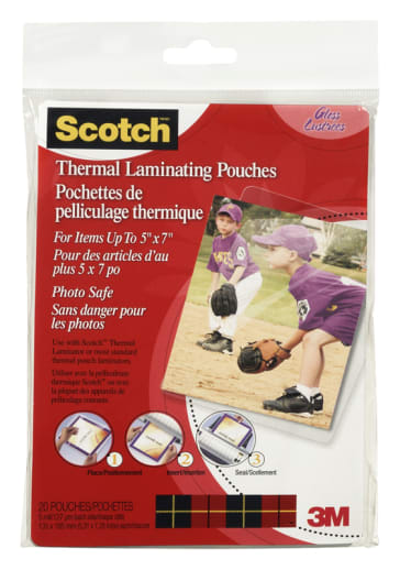 Thermal Pouches, Photo Size 5.31" x 7.28" 20 per pack