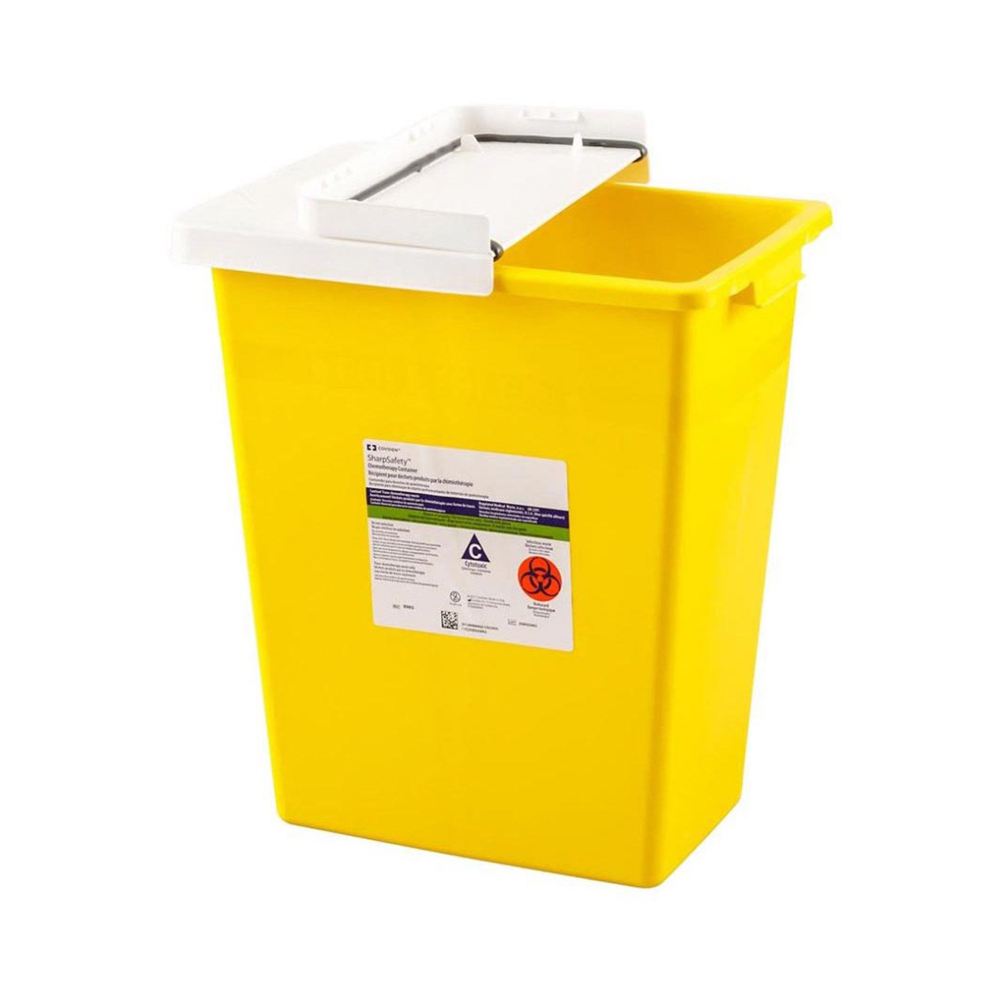 SharpSafety Chemotherapy Waste Container, 2 Gallon, 10 x 10 x 7 Inch MK 181074