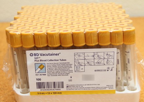 BD Vacutainer Plus Venous Blood Collection Tube, 5 mL, 13 x 100 mm MK 207068