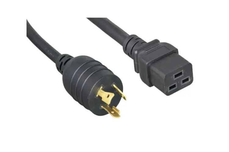 AC Power Cord, L5-20P to C19, 12AWG, 25ft, Black