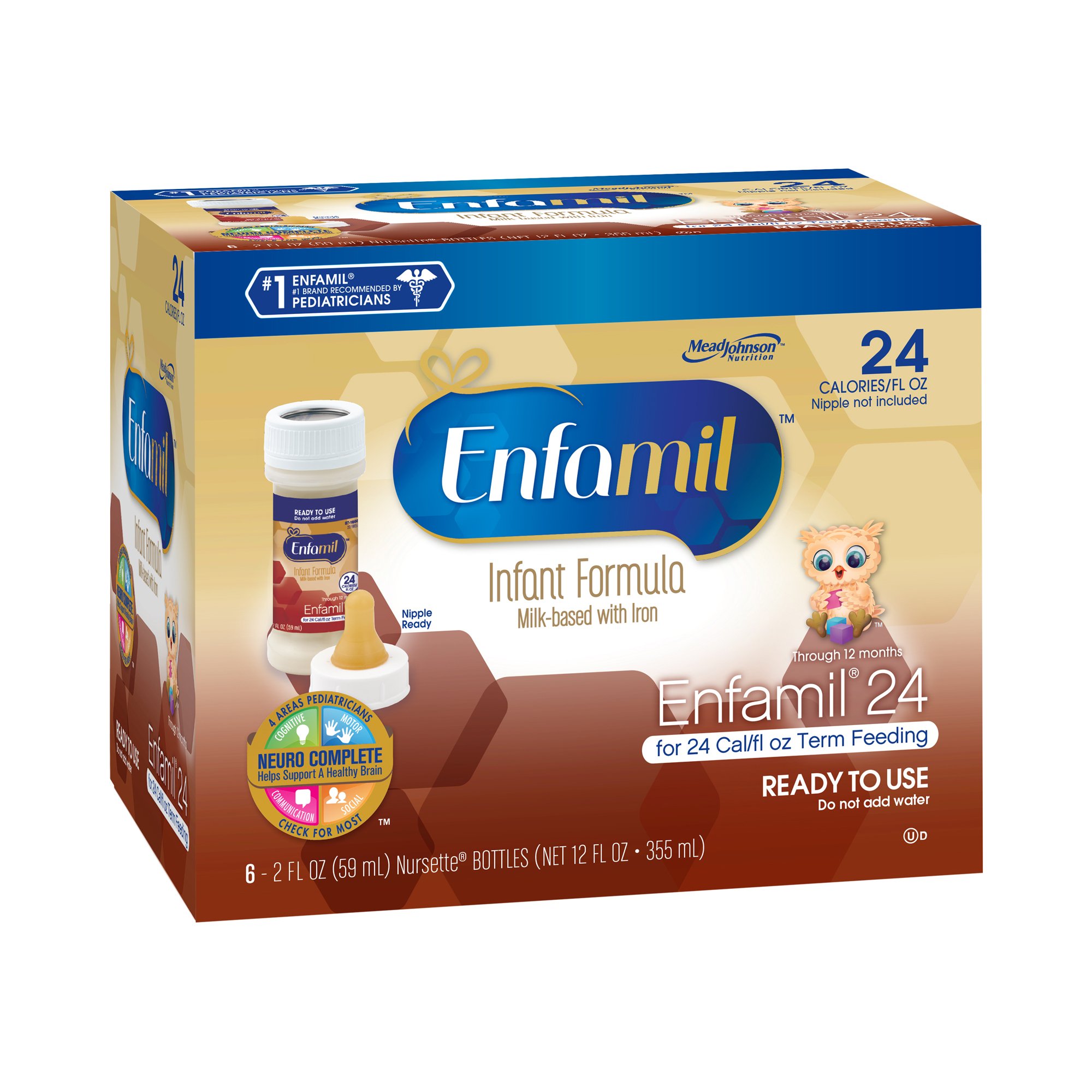Enfamil 24 Ready to Use Infant Formula, 2-ounce bottle MK 1099228