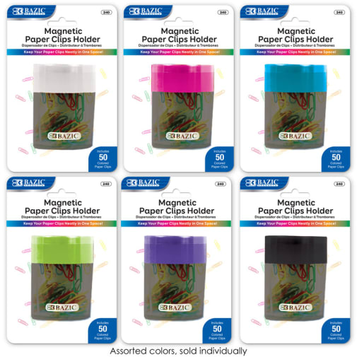 Magnetic Paper Clips Holder With Assorted Color #1 Paper Clips