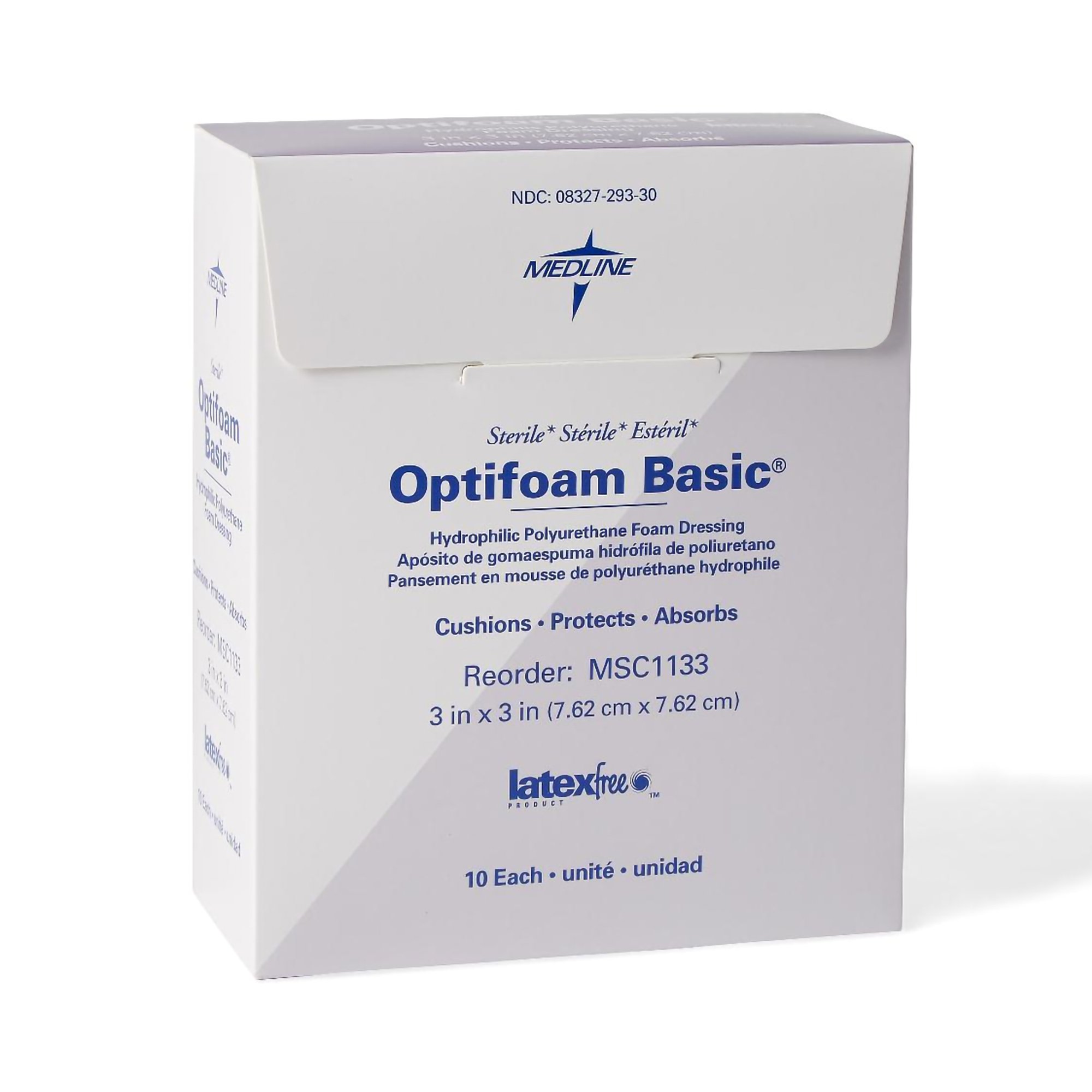 Optifoam Basic Nonadhesive without Border Foam Dressing, 3 x 3 Inch MK 848584