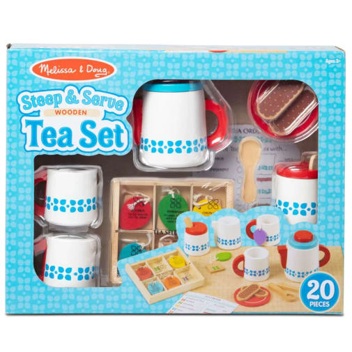 Melissa & Doug Wooden Steep & Serve Tea Set