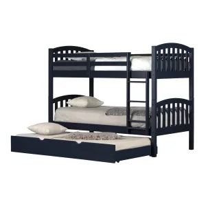 Solid Wood Bunk Bed with Trundle