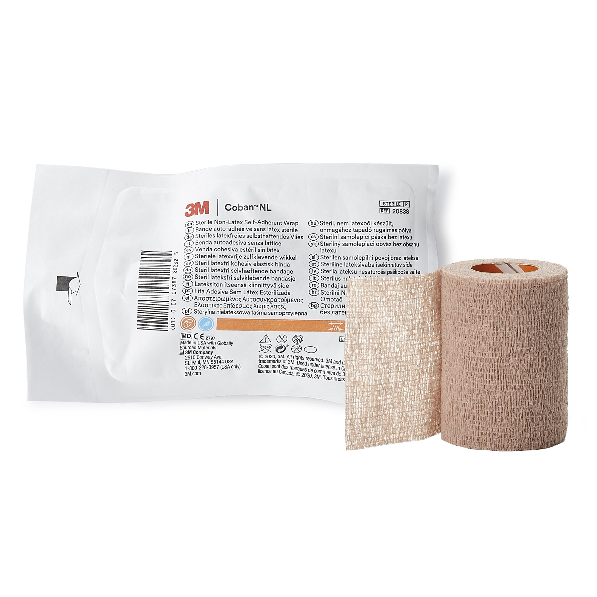 3M Coban LF Self-adherent Closure Cohesive Bandage, 3 Inch x 5 Yard MK 388428