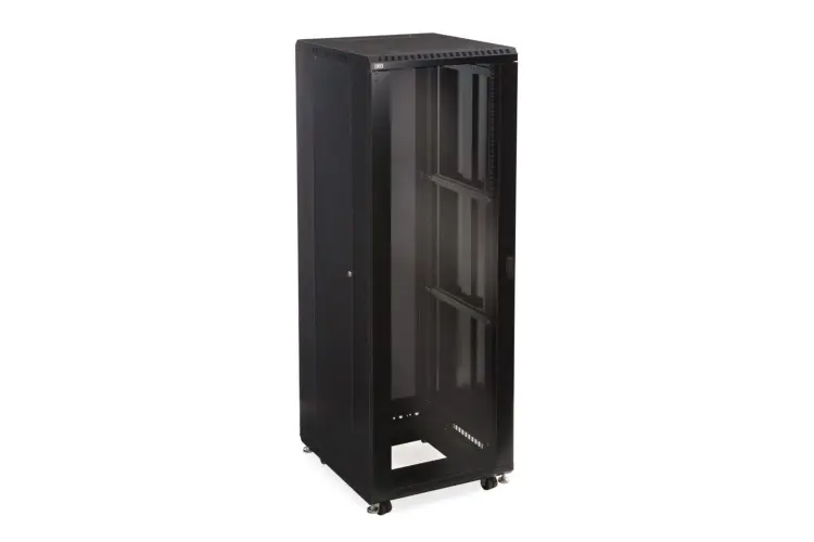 37U LINIER Server Cabinet - Glass/Glass Doors - 24in Depth