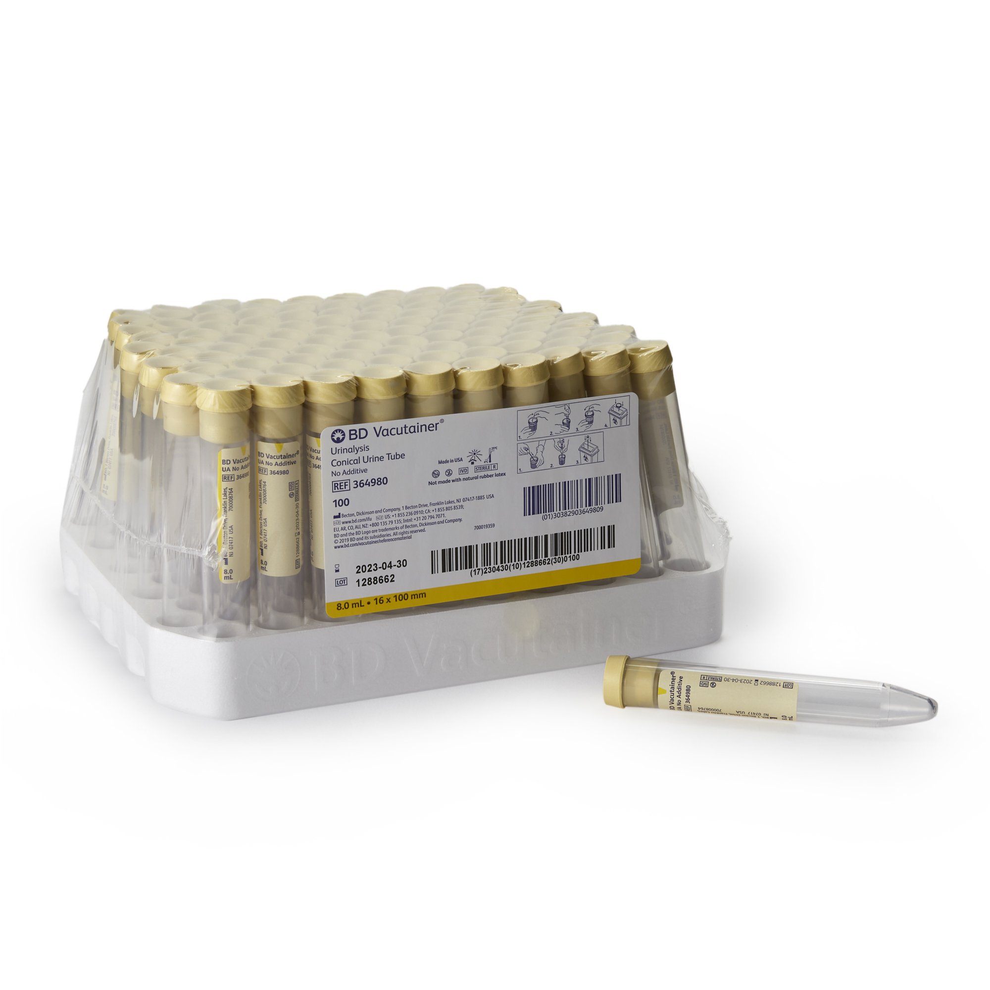 BD Vacutainer Urinalysis Tube, 8 mL, 16 x 100 mm MK 402053