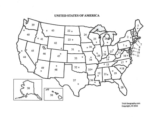 Trick Geography: USA Review Card