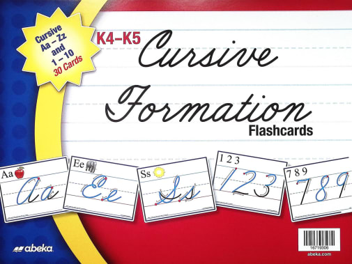 Abeka Cursive Formation Flash Cards K4-K5