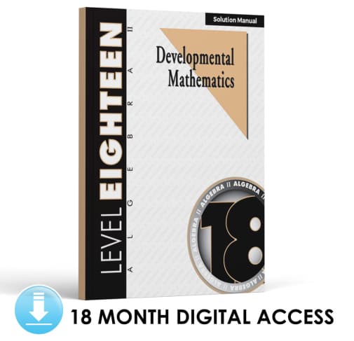 Developmental Math: Level 18 Solution Manual | Algebra 2: Equations (18 Month Access)