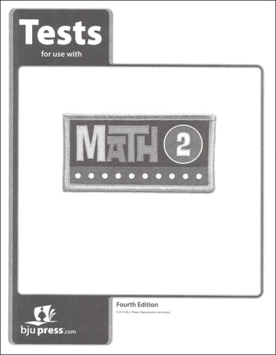 BJU Press Math 2 Tests 4th Edition - copyright update